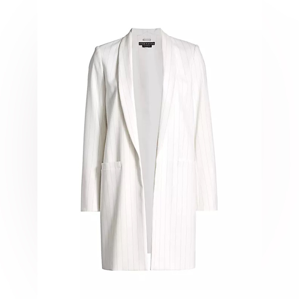 NWT Alice + Olivia white oversized pinstripe blazer